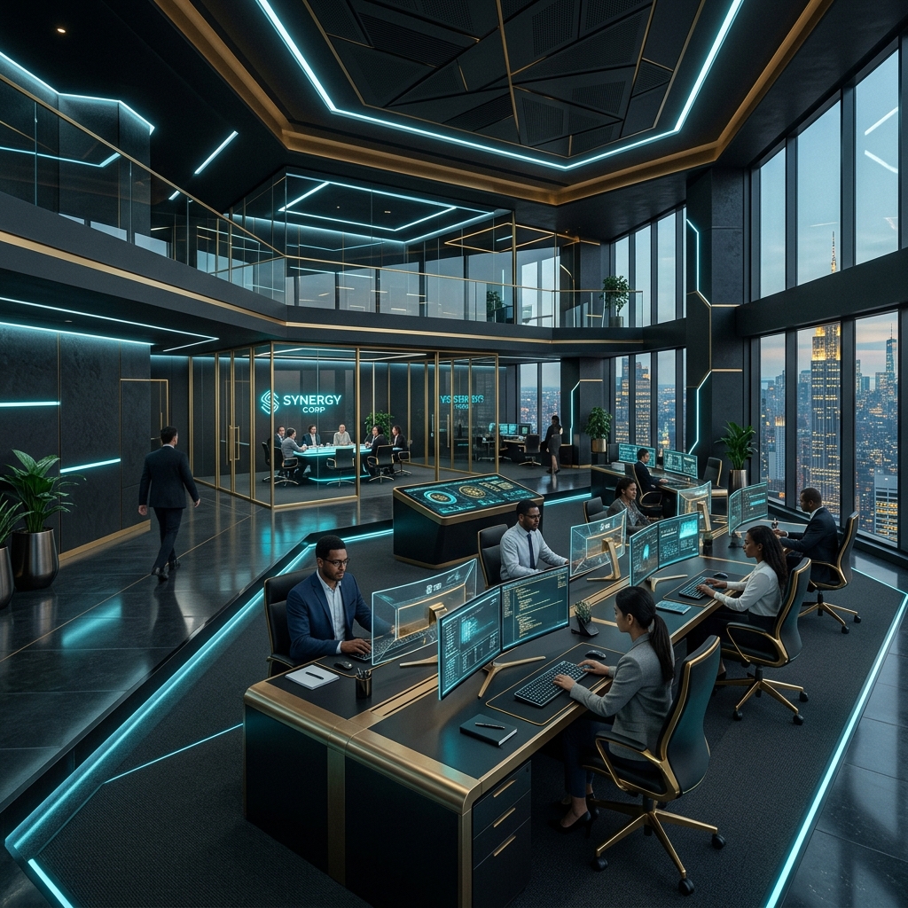 Futuristic Corporate Workspace
